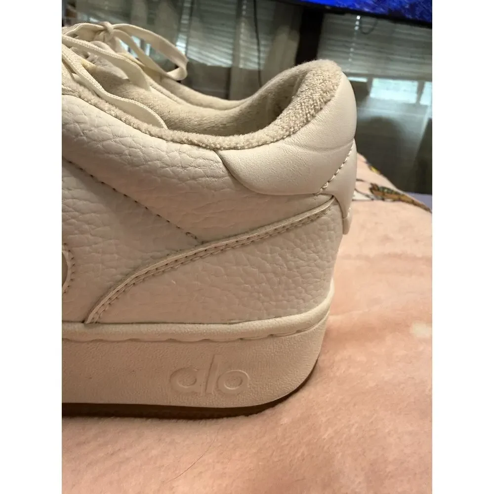 Alo Men's White Solid Low Top Lace-Up Athletic Sneakers Rubber Outsole
